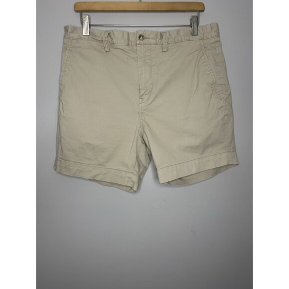 Polo Ralph Lauren Mens Shorts 33 Beige Stretch Classic Fit Preppy The Polo Chino - Picture 1 of 4